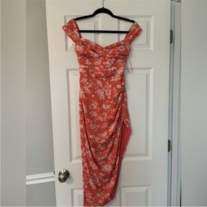 Abercrombie Strapless Ruched Midi Dress